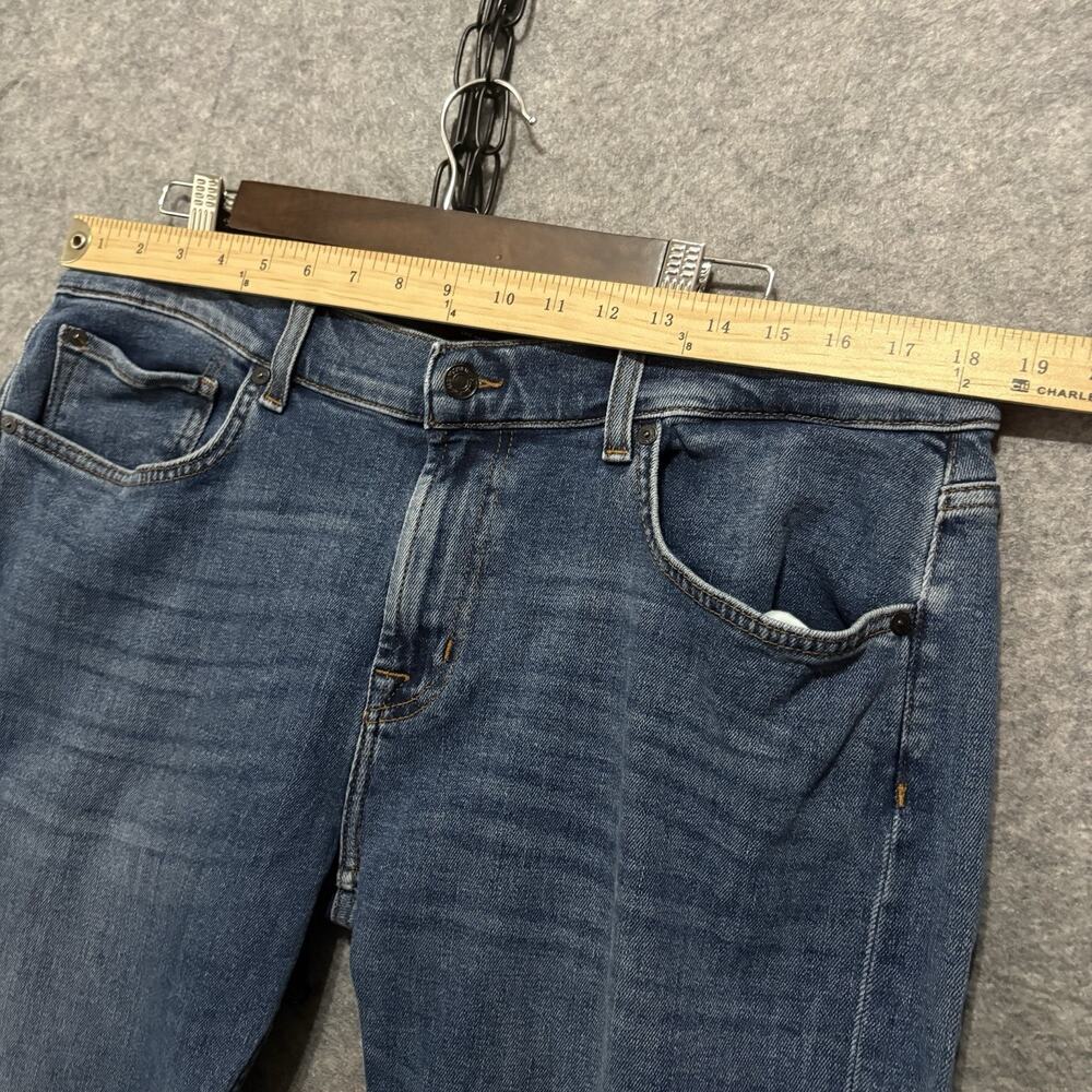 7 for All Mankind Straight Jeans Mens‎ 36 x 31 Blue Embroidered Whiskering - Picture 10 of 10